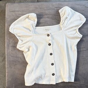 Madewell Cream Puff Sleeve Button-Up Blouse